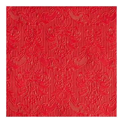 Servetten Luxe - 15x stuks - 33 x 33 cm - rood - barok patroon - 3 laags