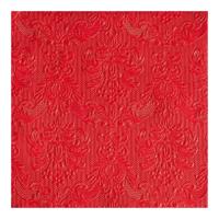 Servetten Luxe - 15x stuks - 33 x 33 cm - rood - barok patroon - 3 laags