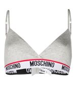 Moschino soutien-gorge triangle à bande logo - Gris - thumbnail