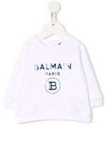 Balmain Kids sweat à logo imprimé - Blanc - thumbnail