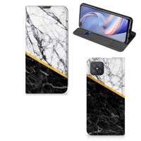 OPPO Reno4 Z 5G Standcase Marmer Wit Zwart - Origineel Cadeau Man - thumbnail