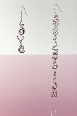 Oorbellen love explosion - BLACK - U