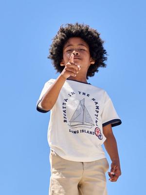 T-shirt jongens korte mouwen ecru