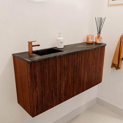 Toiletmeubel Mondiaz Joya Dlux | 91.6 cm | Meubelkleur Ruby | Faye wastafel Lava Wasbak Links | 1 kraangat