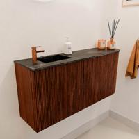 Toiletmeubel Mondiaz Joya Dlux | 91.6 cm | Meubelkleur Ruby | Faye wastafel Lava Wasbak Links | 1 kraangat