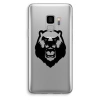 Angry Bear (black): Samsung Galaxy S9 Transparant Hoesje