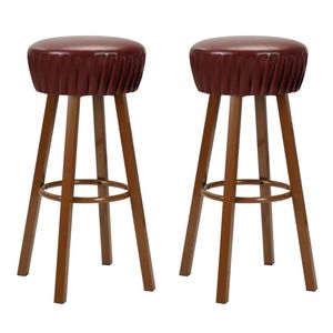 vidaXL Barstoelen 2 st kunstleer bruin