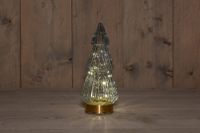 B.O.T. Tree Glass 10X23,5 cm Grey With Golden Base 10Led - Anna's Collection