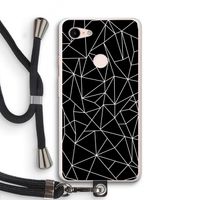 Geometrische lijnen wit: Pixel 3 XL Transparant Hoesje met koord
