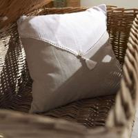Kussen - VANDAAG - CHARME - Slub x Chambray x Pompon Berenice - 40 x 40 cm