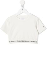 Calvin Klein Kids t-shirt crop à logo imprimé - Blanc