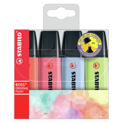 Stabilo boss original pastel markeerstiften, 4st.
