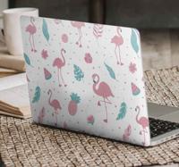 Stickers voor laptop Flamingo patroon met plant - thumbnail