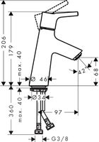 Hansgrohe Talis S wastafelkraan chroom - thumbnail