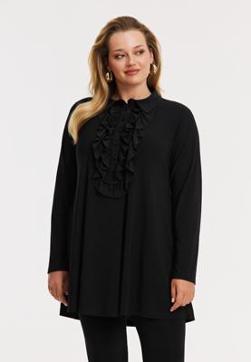 Yoek Blouse wide bottom | Zwart | Maat 58/60
