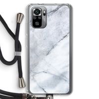 Witte marmer: Xiaomi Redmi Note 10S Transparant Hoesje met koord
