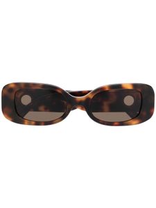 Linda Farrow lunettes de soleil à effet écaille de tortue - Marron