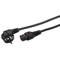 Monacor AAC-200IEC Stroom Aansluitkabel [1x Randaarde stekker - 1x Apparaatstekker, male C13] 2 m Zwart