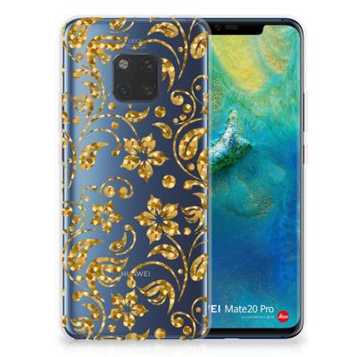 Huawei Mate 20 Pro | TPU Case | Gouden Bloemen