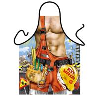 Fun Keukenschort - sexy bouwvakker - volwassenen - polyester