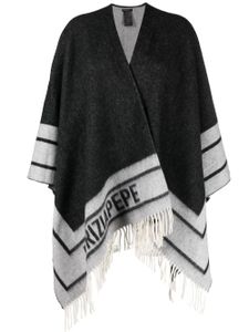 Patrizia Pepe poncho à franges - Gris