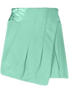 Balmain short asymétrique à empiècement plissé - Vert