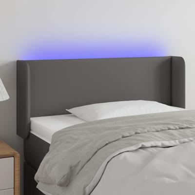 Hoofdbord LED 103x16x78/88 cm kunstleer grijs