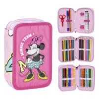 Driedubbele Pennenzak Minnie Mouse Fuchsia 12,5 x 6,5 x 19,5 cm