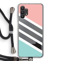 Strepen pastel: Samsung Galaxy A32 5G Transparant Hoesje met koord
