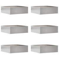 Tuinrand 6 pcs Zilver 40 x 40 x 13 cm Roestvrij staal