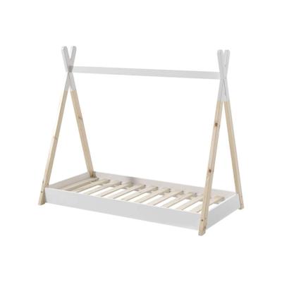 Leen Bakker - Vipack Peuterbed Tipi Wit/hout - 70x140 Cm - Grenenhout - Bruin#Wit - 146x84.5x130.4 Cm