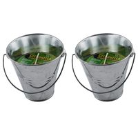 Citronella kaars in metalen emmertje - 5x - H9 cm - 30 branduren - citrusgeur