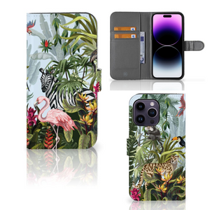 Telefoonhoesje met Pasjes voor iPhone 15 Pro Max Jungle