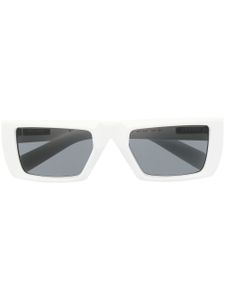 Prada Eyewear lunettes de soleil rectangulaires à logo - Blanc