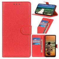 Nokia C21 Plus Wallet Case met Magnetische Sluiting - Rood - thumbnail