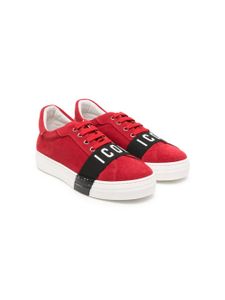 DSQUARED2 KIDS baskets en daim à rayures Icon - Rouge