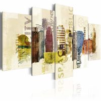 Schilderij - The City, Urban design, Multi-gekleurd, 5luik, wanddecoratie