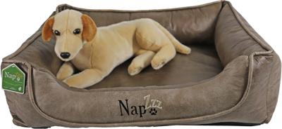 Nap'zzz divan leatherlook duo donkerbruin/bruin 90x70 cm - Gebr de boon