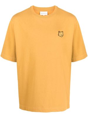 Maison Kitsuné t-shirt en coton à patch logo - Jaune