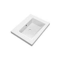 Brauer Solar Medium Wastafel - 60 cm - met 1 Spoelbak en 0 Kraangaten - Mineraalmarmer Mat Wit