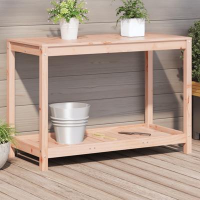 VidaXL Oppottafel met schap 108x50x75 cm massief douglashout