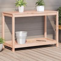 VidaXL Oppottafel met schap 108x50x75 cm massief douglashout VidaXL Oppottafel met schap 108x50x75 cm massief douglashout