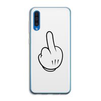 Middle finger white: Samsung Galaxy A50 Transparant Hoesje