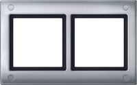 Merten Aquadesign afdekraam 2-voudig aluminium met schroefbevestiging MTN401260