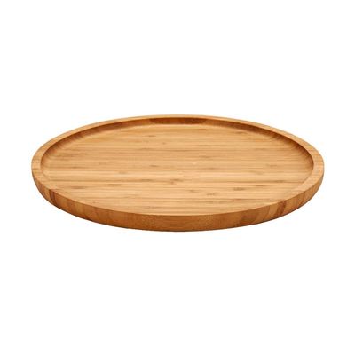Voedsel/hapjes serveerplank - van bamboe - diameter 25 cm - met rand