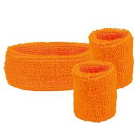 80&apos;s zweetband set neon oranje