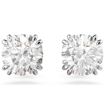 Swarovski 5636712 Oorknoppen Constella zilverkleurig-wit 6 x 6 mm