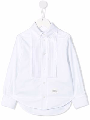 Thom Browne Kids chemise à plastron plissé - Blanc