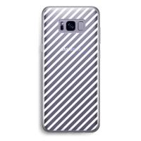 Strepen zwart-wit: Samsung Galaxy S8 Plus Transparant Hoesje - thumbnail