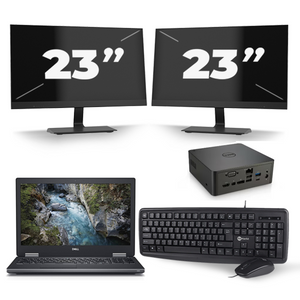 Dell Precision 7530 - Intel Core i7-8e Generatie - 15 inch - 16GB RAM - 256GB SSD - Windows 11 + 2x 23 inch Monitor